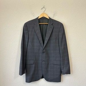 BURBERRY LONDON Bond Street Mens Sport Coat Gray Plaid Wool Jacket